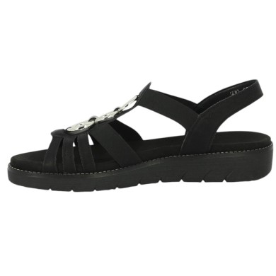 sandale confort femme noire élastiquée 42, 43, 44, 45 Shoesissime, vue intérieure
