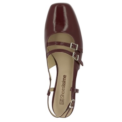 babies petit talon vernis bordeaux grande pointure Shoesissime, vue dessus