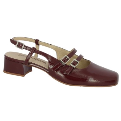 Kate - Sling back small heel burgundy - Escarpins femme grande taille - Shoesissime