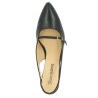 Léontine - Chic black leather pump with thin heel - Escarpins grande pointure - Shoesissime