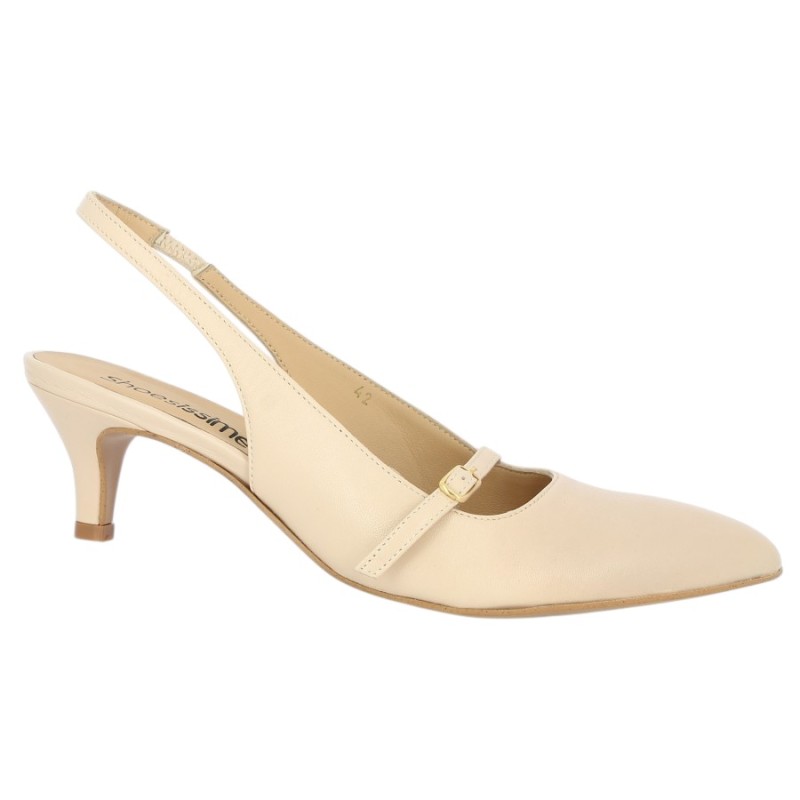 Escarpin beige bout pointu 42, 43, 44, 45 Shoesissime, vue profil