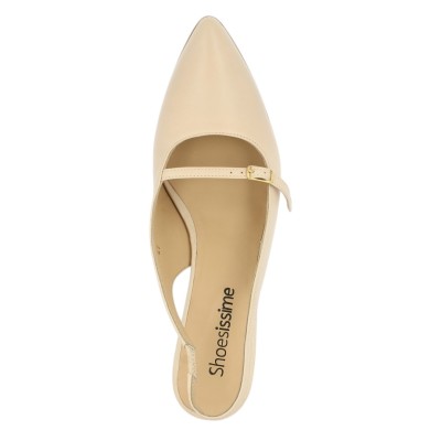 Escarpin beige talon fin grande taille Shoesissime, vue dessus