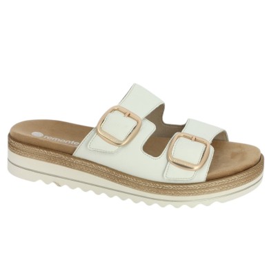 mule blanche boucles dorées D0Q66-80 Remonte 42, 43, 44, 45 Shoesissime, vue profil