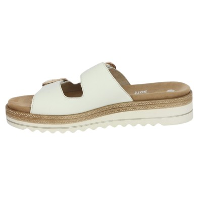 Claquette blanche confortable réglable grande pointure femme Shoesissime, vue intérieure