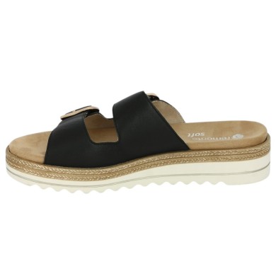 D0Q66-00 Claquette noire 2 brides scratch Remonte 42, 43, 44, 45 Shoesissime, vue intérieure