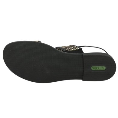 Marion - D3646-03 Nu-pieds noir et marron femme - Sandales Remonte grande taille - Shoesissime