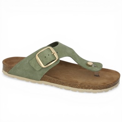 Costa - Sandale entre doigts boucle dorée - Sandale cork grande pointure femme - Shoesissime