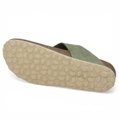 Costa - Sandale entre doigts boucle dorée - Sandale liège grande pointure femme - Shoesissime