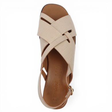 Alba - Pale pink flat leather sandal - Sandals large size - Shoesissime
