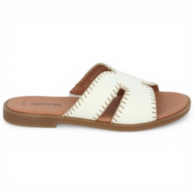 D3645-80 Mule blanche plate femme Remonte grande taille Shoesissime, vue coté