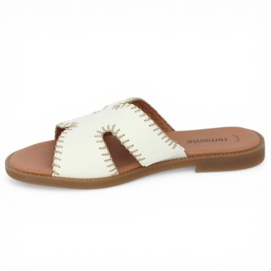 D3645-80 Claquette blanche plate femme Remonte grande taille Shoesissime, vue intérieure