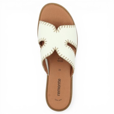 D3645-80 Mule blanche plate femme Remonte grande pointure Shoesissime, vue dessus