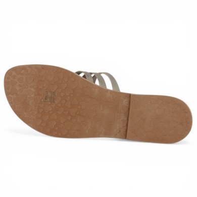 Hope - Sandales entre doigts brides dorées - Sandales mode grande taille - Shoesissime