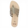 Sandale entredoigts cuir bronze 42, 43, 44, 45 femme Shoesissime, vue dessus