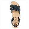 Amal - Navy blue leather braided sandal - Sandales plates 42, 43, 44, 45 - Shoesissime