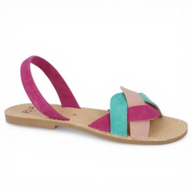 Ria Sandale tressée multicolore 42, 43, 44, 45 femme Shoesissime, vue profil