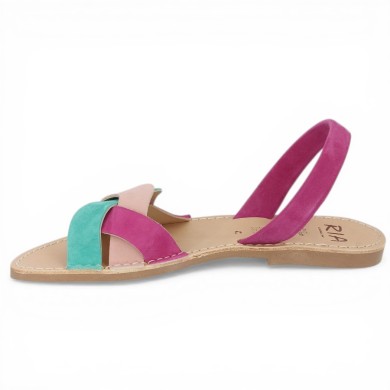 Ria nu-pied tressée rose fushia grande taille femme Shoesissime, vue intérieure