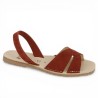 Eve - Sandals Ria Menorca nubuck brick - Barefoot Minorquine large size - Shoesissime