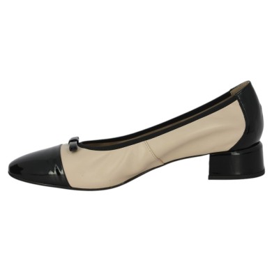 ballerine noire et beige petit talon grande pointure Shoesissime, vue intérieure