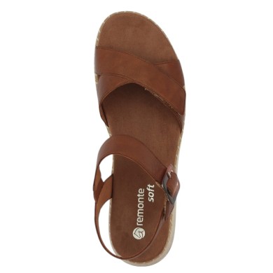 D3J52-24 Sandale marron Remonte brides réglables 42, 43, 44, 45 femme, vue dessus