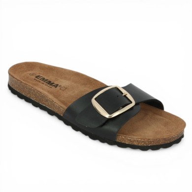 Liam - Black mule with anatomical sole - Claquette grande taille - Shoesissime