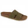 Mule vert kaki semelle anatomique 42, 43, 44, 45 femme Shoesissime, vue profil