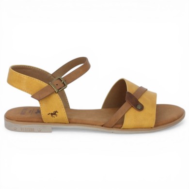 sandale jaune mustang femme grande taille Shoesissime, vue coté