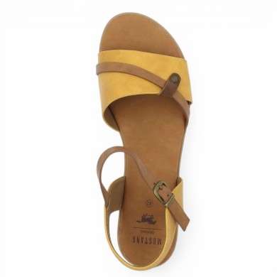sandale jaune mustang femme grande pointure Shoesissime, vue dessus
