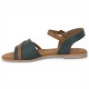Sandale bleue et camel Mustang femme grande pointure Shoesissime, vue dessus