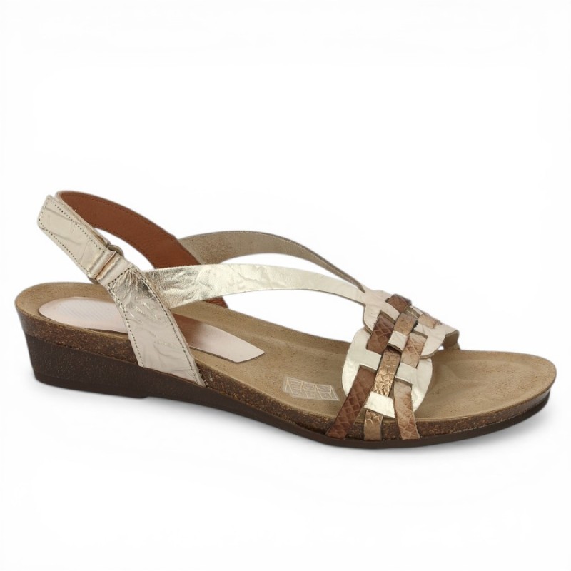Erin - Sandale artisanale dorée - Sandale Xapatan grande pointure - Shoesissime