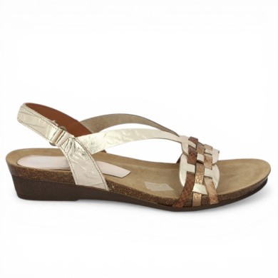 Sandale femme Xapatan dorée grande taille Shoesissime, vue coté