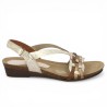 Sandale femme Xapatan dorée grande taille Shoesissime, vue coté