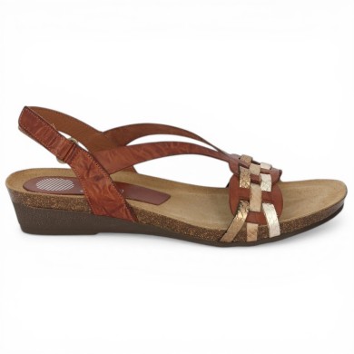 Erin - Camel and gold sandal - Xapatan large size sandal - Shoesissime