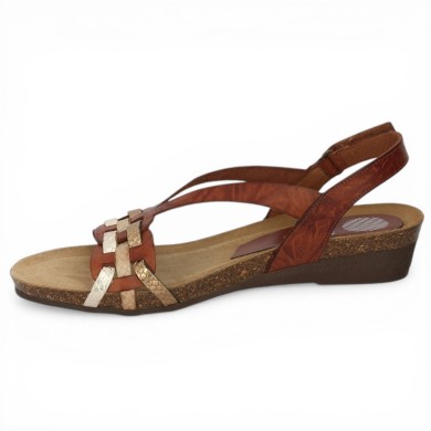Erin - Camel and gold sandal - Xapatan large size sandal - Shoesissime