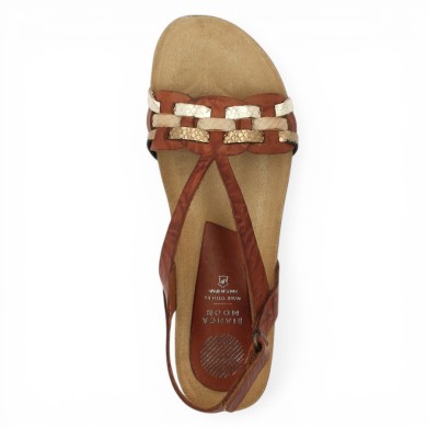 Erin - Camel and gold sandal - Xapatan large size sandal - Shoesissime