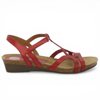 Candice - Sandale Xapatan rose red leather - Women's large size sandals - Shoesissime