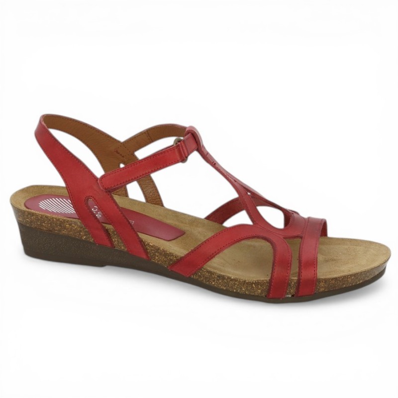 Candice - Sandale Xapatan rose red leather - Women's large size sandals - Shoesissime