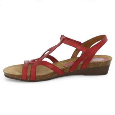 Candice - Sandale Xapatan rose red leather - Women's large size sandals - Shoesissime