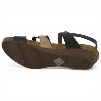 Carole - Sandale femme zig zag cuir noir - Sandale Xapatan grande pointure - Shoesissime