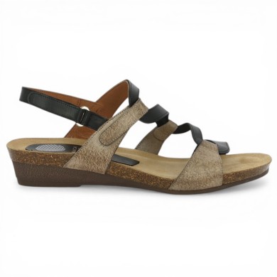 nu-pieds femme cuir noir Xapatan grande pointure Shoesissime, vue coté