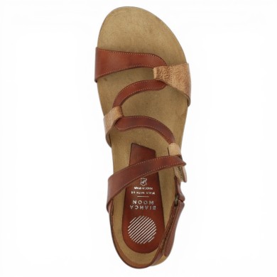 nu-pied Xapatan grande taille femme beige et camel, vue dessus