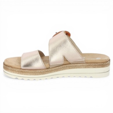 Fidji - D0Q51-90 Mule dorée bride réglable - Chaussures Remonte 42, 43, 44, 45 - Shoesissime