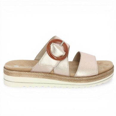 Fidji - D0Q51-90 Mule dorée bride réglable - Chaussures Remonte 42, 43, 44, 45 - Shoesissime