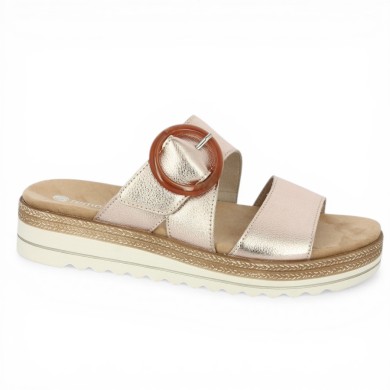 Fidji - D0Q51-90 Mule dorée bride réglable - Chaussures Remonte 42, 43, 44, 45 - Shoesissime