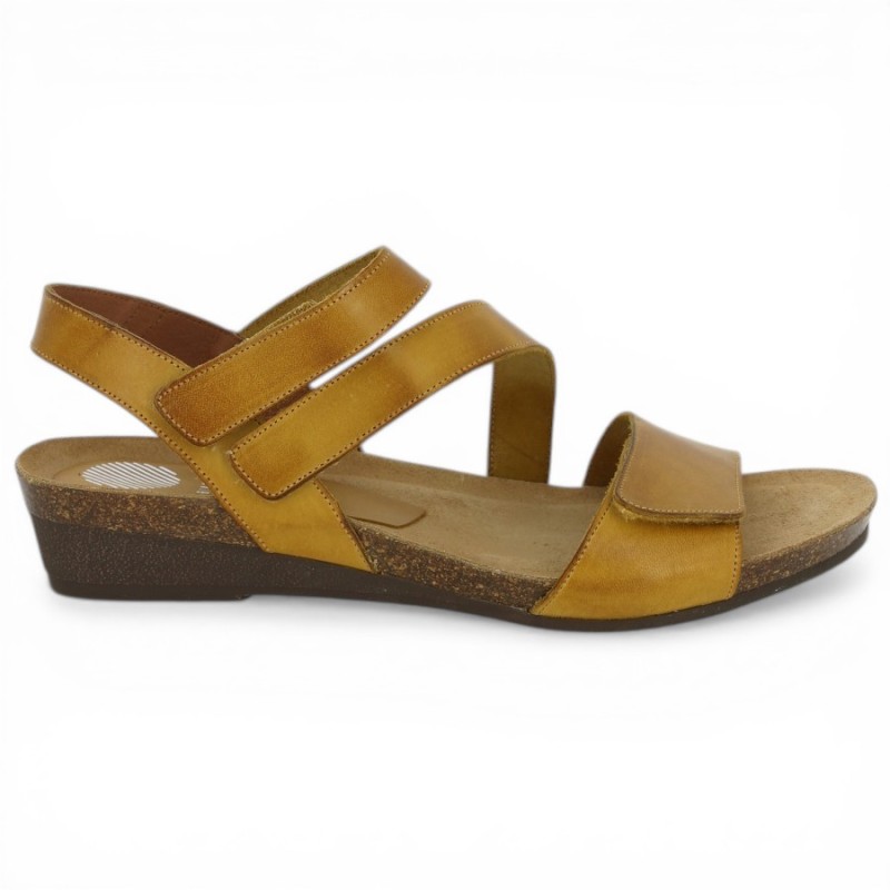 Joannie - Adjustable yellow leather sandal - Xapatan Barefoot 42, 43, 44, 45 - Shoesissime