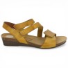 Joannie - Sandale femme réglable cuir jaune - Nu-pieds Xapatan 42, 43, 44, 45 - Shoesissime
