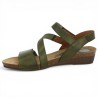Joannie - Nu-pieds vert kaki 3 brides scratch - Sandales 42, 43, 44 femme - Shoesissime