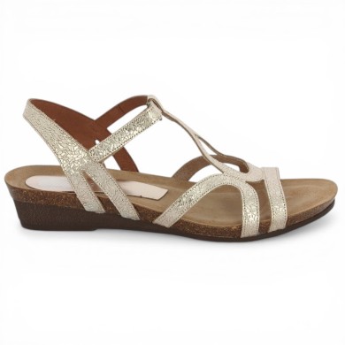 Candice - Barefoot Xapatan gold leather - Sandals large size - Shoesissime