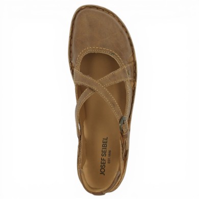 Rosalie 13 - Beige sandal with front closure - Barefoot Josef Seibel large size - Shoesissime