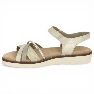 D2058-90 Sandale dorée multi-brides femme grande taille Remonte Shoesissime, vue intérieure